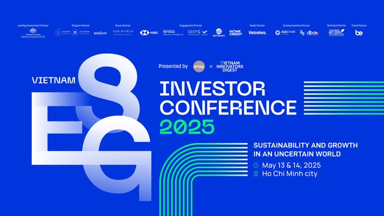 Hội nghị Đầu tư ESG Việt Nam 2025 sẽ diễn ra ngày 13-14/5 tại khách sạn New World, TPHCM. 