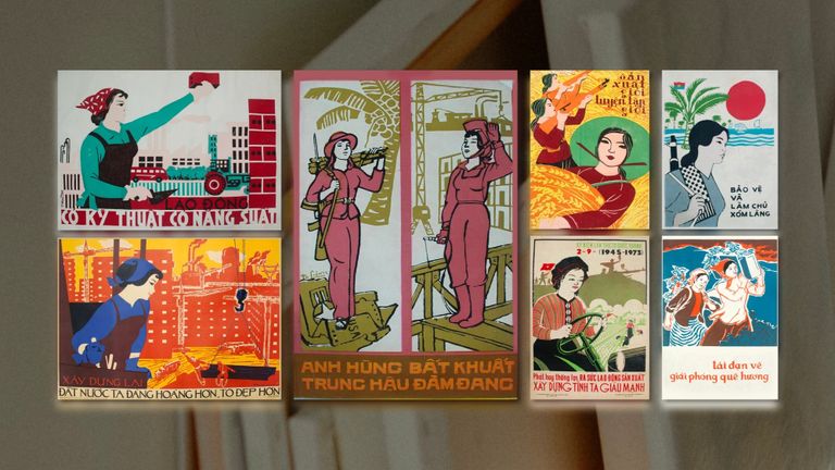 Chân dung phụ nữ Việt Nam trong tranh cổ động. | Nguồn: Tổng hợp