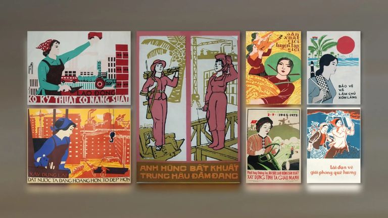 Portraits of Vietnamese women in propaganda posters. | Source: Compiled from various sources