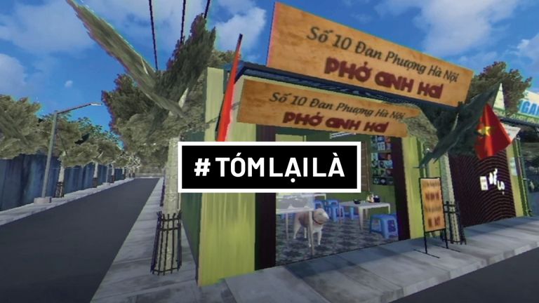 Một cảnh từ tựa game  Brother Hai’s Pho Restaurant - "Tiệm phở của anh Hai"..