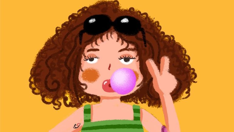 Ngân Phan, nghệ danh là Mèo Mập Ú trong phiên bản được họa bởi chính "cổ". | Nguồn: NVCC