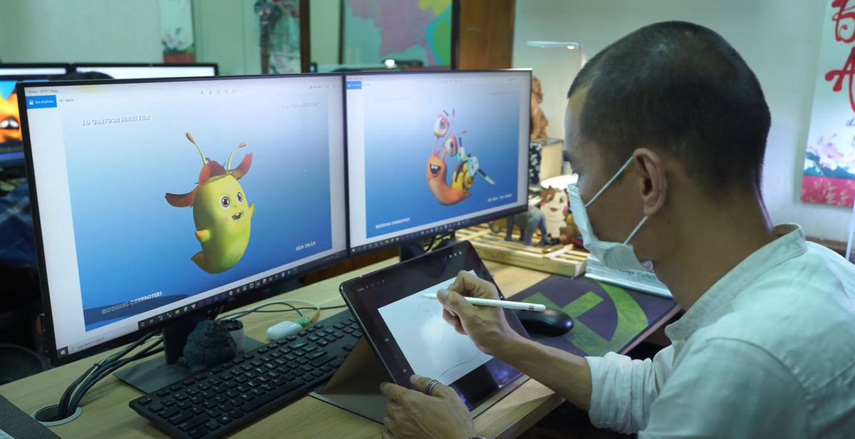 Máy móc của phim hoạt hình Việt Nam vẫn chưa có điều kiện để đầu tư như các nước khác nên người làm ra chúng phải bỏ ra nhiều công sức hơn | Nguồn Trịnh Lâm Tùng Máy móc của phim hoạt hình Việt Nam vẫn chưa có điều kiện để đầu tư như các nước khác, nên người làm ra chúng phải bỏ ra nhiều công sức hơn | Nguồn: Trịnh Lâm Tùng