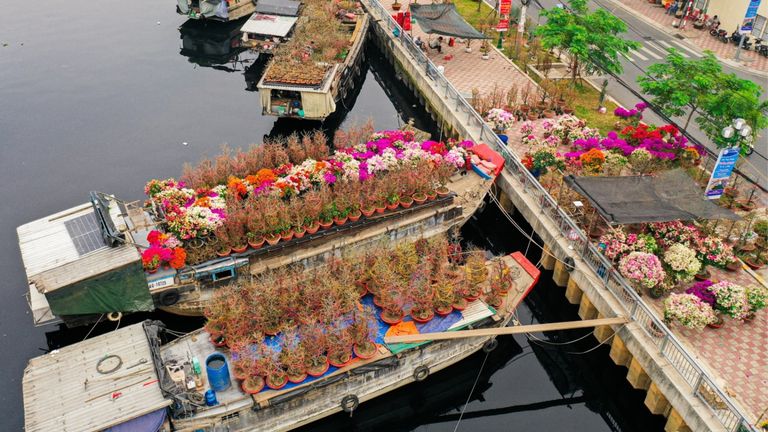 Ho Chi Minh City’s annual spring flower market is located at Binh Dong wharf. | Source: Vietnamnet.vn