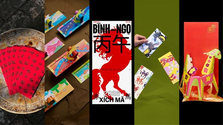 Horse features in Vietnamese lucky money envelopes.