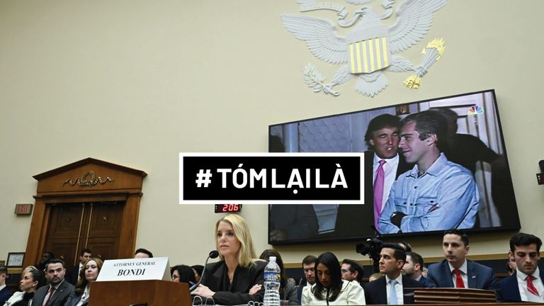 Bộ trưởng Bộ tư pháp - Pam Bondi tại phiên điều trần ngày 11/2. | Nguồn: Reuters