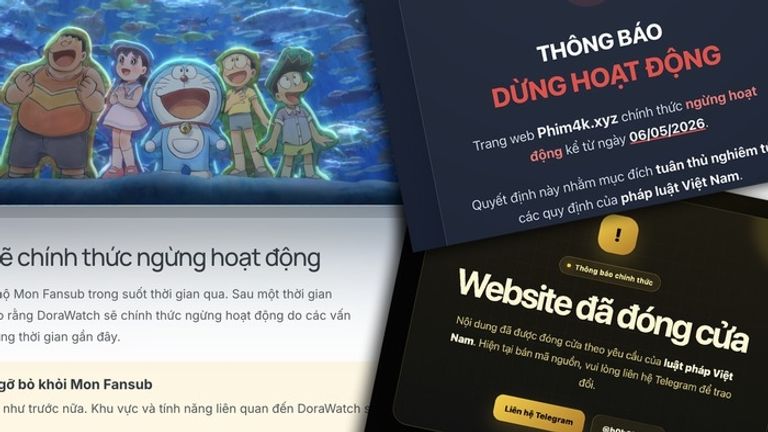 A lot of pirate websites were shut down after the copyright crackdown. | Source: Nguoi Lao Dong