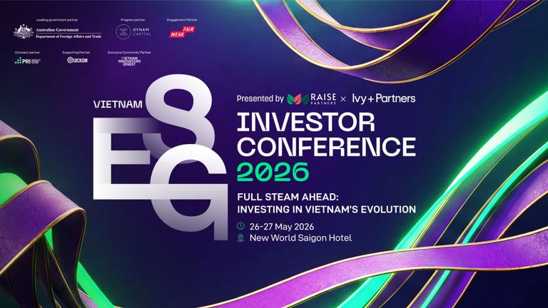 Vietnam ESG Investor Conference 2026 được đồng tổ chức bởi Raise Partners và Ivy+Partners, là lần thứ tư hội nghị diễn ra tại khách sạn New World Sài Gòn.
