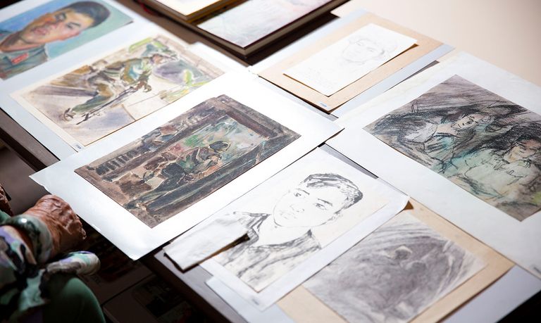 Tranh của hoạ sĩ Đinh Quang Hải Hải Tre Nguồn Lotus Gallery
