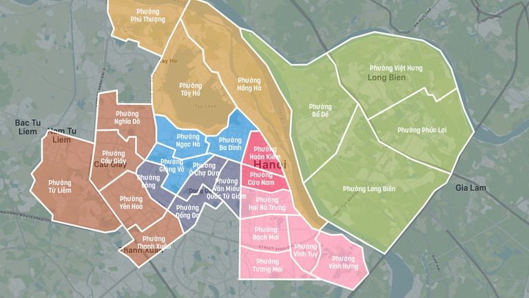 The new map of central Hanoi features 126 wards and communes | Source: Vo Thanh Nhi for Vietcetera