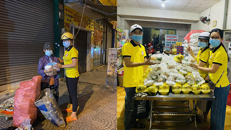Charity of the Heart preparing and distributing food to the homeless | Source Hoang Van Charity of the Heart preparing and distributing food to people experiencing homelessness.