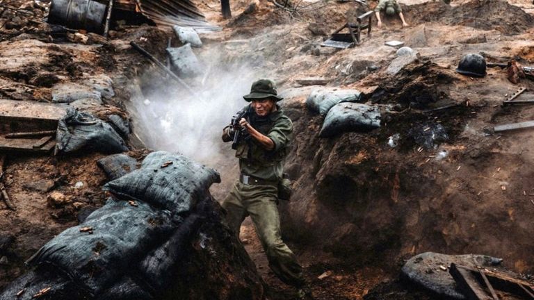 A scene from the film Mưa Đỏ (Red Rain)