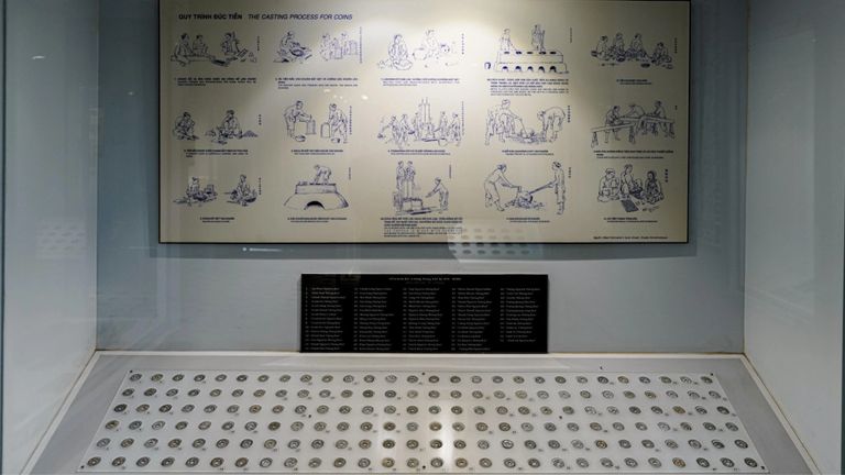 Ancient coins displayed in the Ho Chi Minh City Museum’s exhibition area offer a glimpse into Vietnam’s history of trading and economic life for centuries. | Source: Travellive