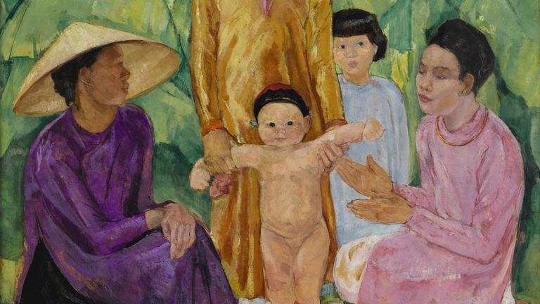Tranh A Vietnamese Family Scene của Marie-Antoinette Boullard-Devée