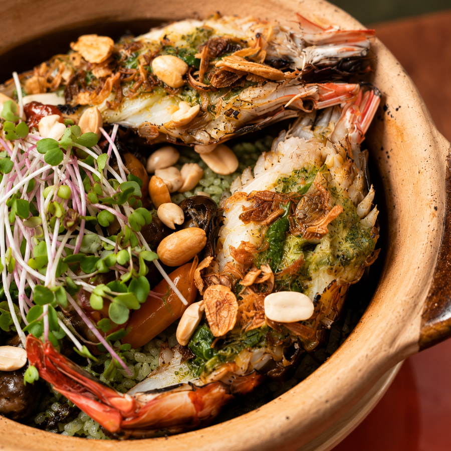 A modern Vietnamese dish plated at Mâm Mâm