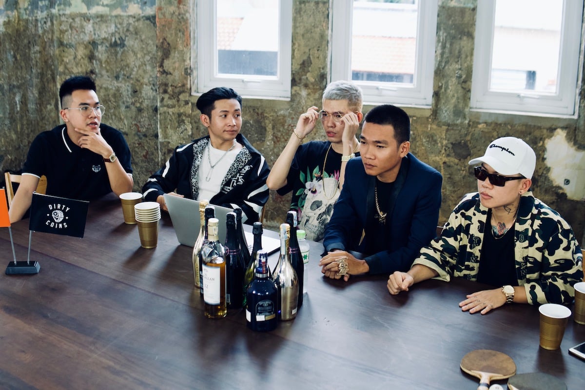 NVM Ricky Star Callous Tran Wowy and Smo from left to right sit down to talk about Vietnamese rap for VSik
