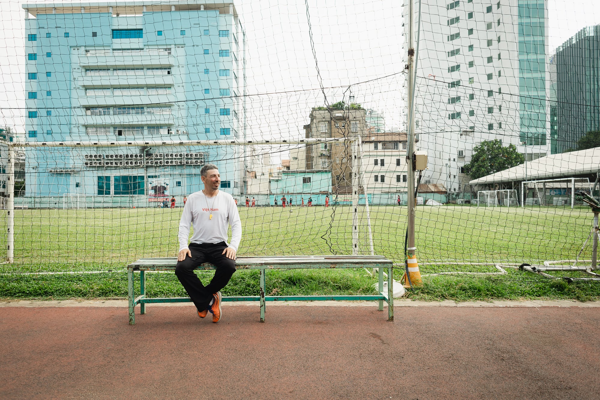 David Greenfield at Saigon’s Hoa Lu Stadium waiting for the next class to start David Greenfield at Saigon’s Hoa Lu Stadium waiting for the next class to start