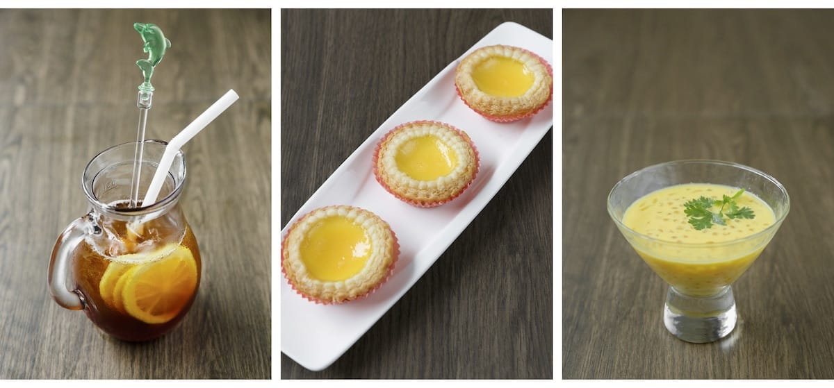Hong-Kong style lemonade iced tea egg tarts and mango puree with sago HongKong style lemonade iced tea egg tarts and mango puree with sago sizesmaxwidth 1200px 100vw 1200px